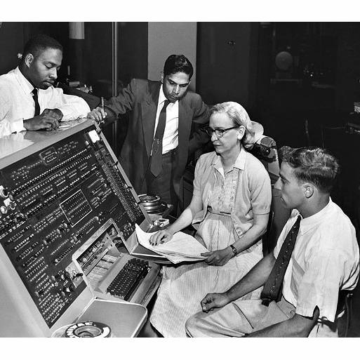 Grace Hopper at the UNIVAC I console, c. 1960